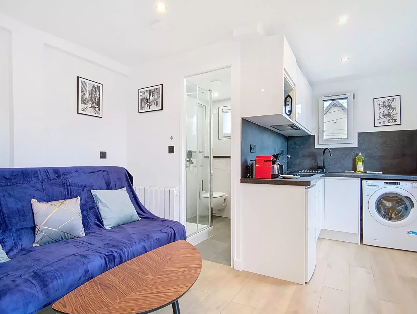 canapé salon location studio voyage argenteuil Appartement moderne avec cuisine équipée